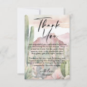 Waterverf Desert Natuur Cactus Dank u kaart (Voorkant)