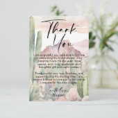 Waterverf Desert Natuur Cactus Dank u kaart (Staand voorkant)