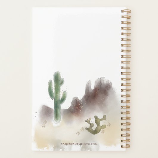 Waterverf Desert Planner | 5.5 x 8.5 | Jaarlijks (Achterkant)