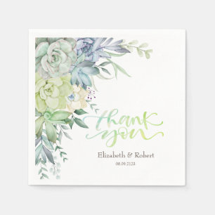 Waterverf Desert Succulenten Dank je kaart Servet