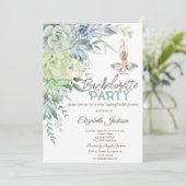 Waterverf Desert Succulenten Stippen Bachelorette Kaart (Staand voorkant)