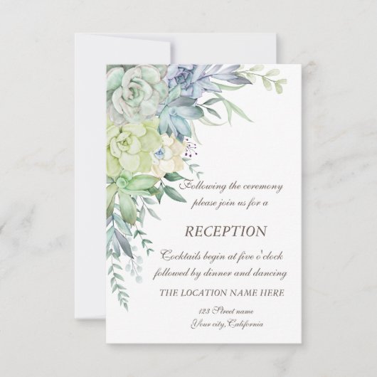 Waterverf Desert Succulenten Stippen Bruiloft Kaart (Voorkant)