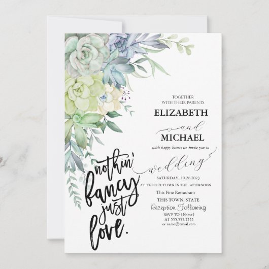 Waterverf Desert Succulenten Stippen Kaart (Voorkant)