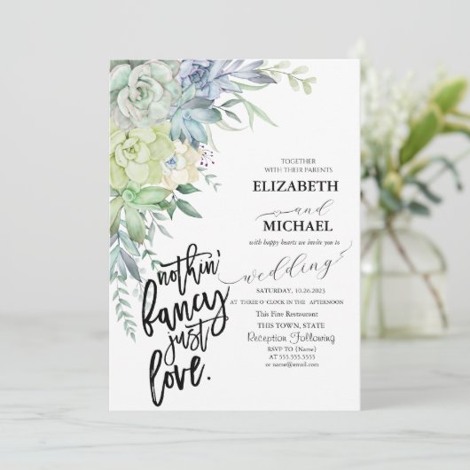 Waterverf Desert Succulenten Stippen Kaart (Staand voorkant)