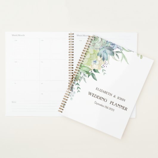 Waterverf Desert Succulenten Stippen Planner (Display)