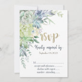 Waterverf Desert Succulenten Stippen RSVP Kaart (Voorkant)