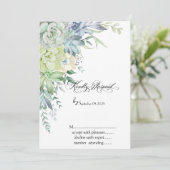 Waterverf Desert Succulenten Stippen RSVP Kaart (Staand voorkant)