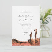 Waterverf Desert Wedding Invitation Kaart (Staand voorkant)