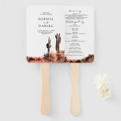 Waterverf Desert Wedding Program Fan Handwaaier (Voorkant en achterkant)