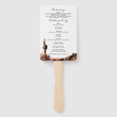 Waterverf Desert Wedding Program Fan Handwaaier (Achterkant)