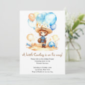Waterverf Desert Yeehaw Cowboy Baby shower Kaart (Staand voorkant)