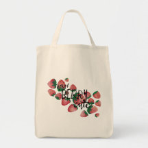 Waterverf Design Canvas tas, Berry Cute