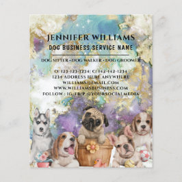 Waterverf Design Dog Walker Pet Sitting Business Flyer