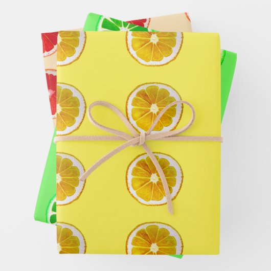 Waterverf design van citrusvruchten inpakpapier vel (In situ)