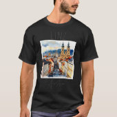 Waterverf design van linz-oostenrijk t-shirt (Voorkant)