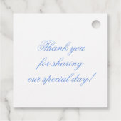 Waterverf Designer Blauw Monogram Crest Bedankjes Labels (Achterkant)