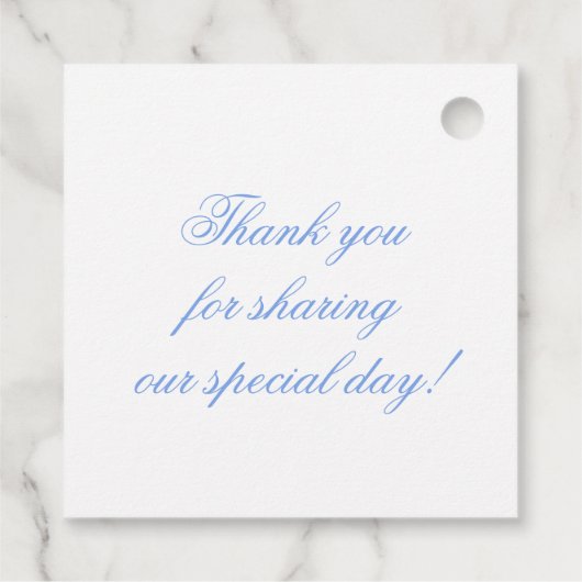 Waterverf Designer Blauw Monogram Crest Bedankjes Labels (Achterkant)