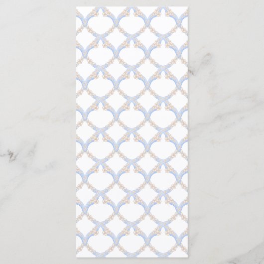 Waterverf Designer Blauw Monogram Crest Bruiloft Menu (Achterkant)