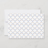 Waterverf Designer Blauw Monogram Crest Bruiloft RSVP Kaartje (Achterkant)