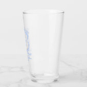Waterverf Designer Blauw Monogram Crest Glas (Links)