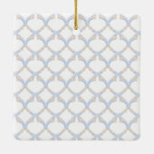 Waterverf Designer Blauw Monogram Crest Keramisch Ornament (Achterkant)