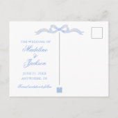 Waterverf Designer Blauwe Foto De datum opslaan Briefkaart (Achterkant)