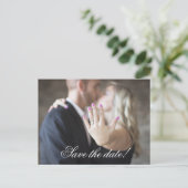 Waterverf Designer Blauwe Foto De datum opslaan Briefkaart (Staand voorkant)