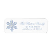 Waterverf Designer Blue Snowflake Adres Etiket (Voorkant)