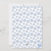 Waterverf Designer Blue Snowflakes Kerst Feestdagenkaart (Achterkant)