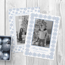Waterverf Designer Blue Snowflakes Kerst