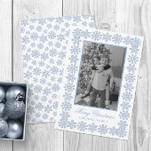 Waterverf Designer Blue Snowflakes Kerst Feestdagenkaart
