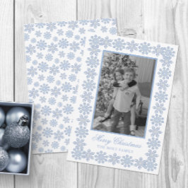 Waterverf Designer Blue Snowflakes Kerst Feestdagenkaart