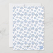 Waterverf Designer Blue Snowflakes Kerst Feestdagenkaart (Achterkant)