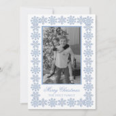 Waterverf Designer Blue Snowflakes Kerst Feestdagenkaart (Voorkant)