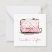 Waterverf Designer Handtas Purse Gift Enclosure Notitiekaartje (Voorkant)