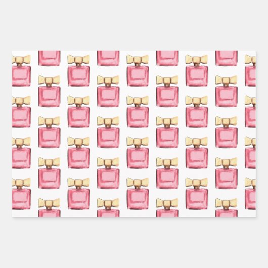 Waterverf Designer Schoenentas & Parfum Inpakpapier Vel (Voorkant 2)