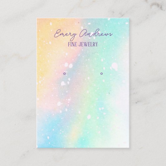 Waterverf Designer Sieraden Oorbel Houder Display Visitekaartje (Voorkant)