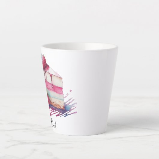 Waterverf Dessert Cake Oui! Latte Mok (Voorkant)