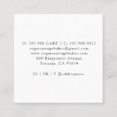 Waterverf desserts Pastry Chef Baker Vierkante Visitekaartje (Achterkant)