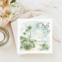 Waterverf Destination Beach Wedding Servet