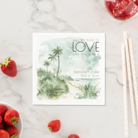 Waterverf Destination Beach Wedding Servet (Insitu)