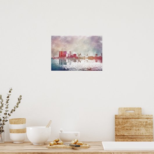 Waterverf Detroit Poster (Keuken)