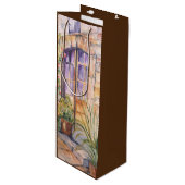 waterverf deur Gift Bag Wijn Cadeautas (Voorkant Gekanteld)