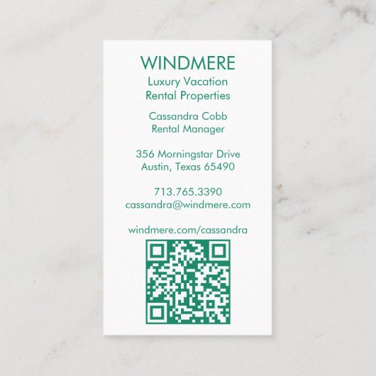 Waterverf Deur Vastgoedmakelaar Realtor QR CODE Visitekaartje (Achterkant)