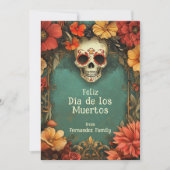 💀🎉 Waterverf Día de Muertos wenskaart (Voorkant)