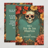 💀🎉 Waterverf Día de Muertos wenskaart (Voorkant / Achterkant)