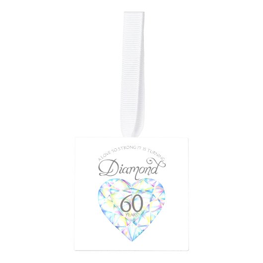 Waterverf diamanten hart 60e Jubileum foto Decoratie (Voorkant)