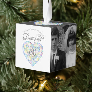 Waterverf diamanthart 60e Jubileum foto Decoratie