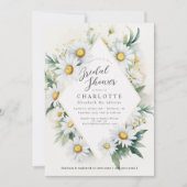 Waterverf Diamond Daisy Bruidsdouche Uitnodiging (Voorkant)