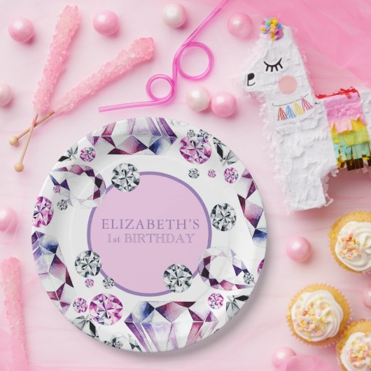 Waterverf Diamond Gem Birthday Bord (Feest)